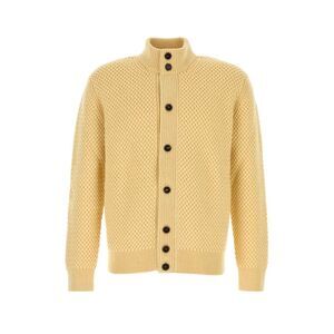 Zegna Men Pastel Yellow Cashmere Cardigan